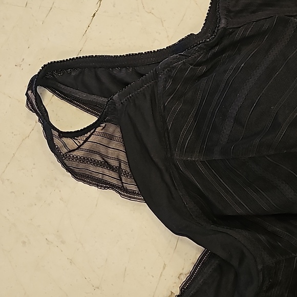 Rhonda Shear Bra Lacey Straps, black, 2X no wire! - Picture 2 of 7